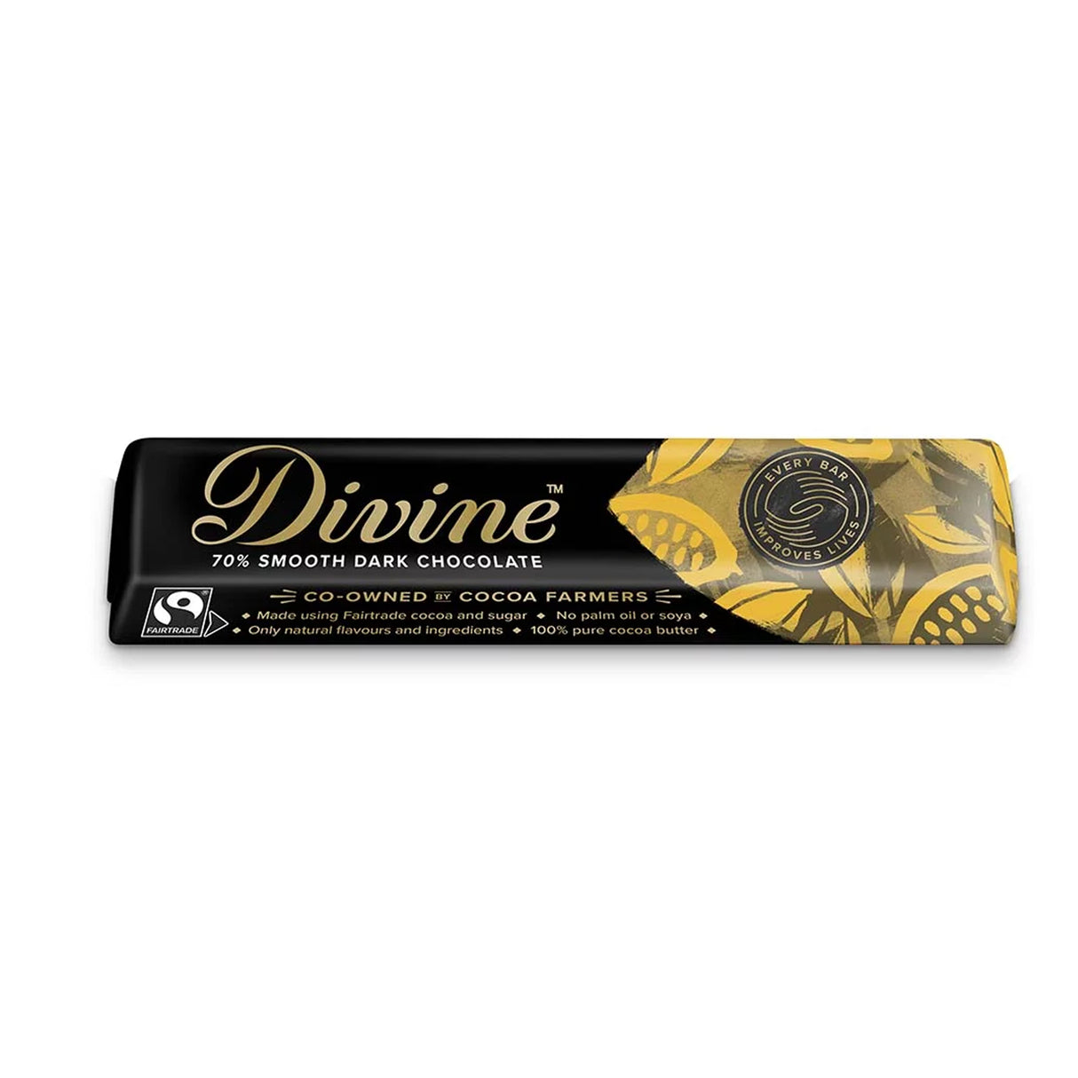 DIVINE 70% DARK CHOCOLATE BARS (35g) x 30