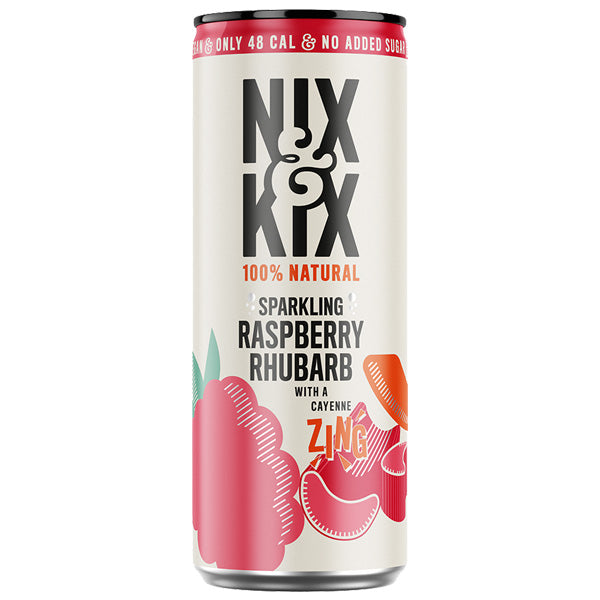 NIX & KIX RASPBERRY & RHUBARB (250ml) x 12