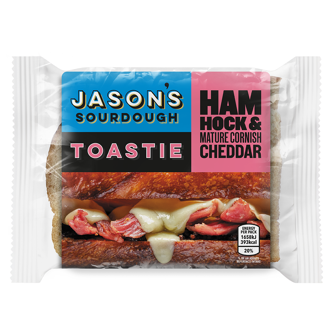 HAM HOCK & MATURE CORNISH CHEDDAR TOASTIE ON JASON'S WHOLEGRAIN SOURDOUGH