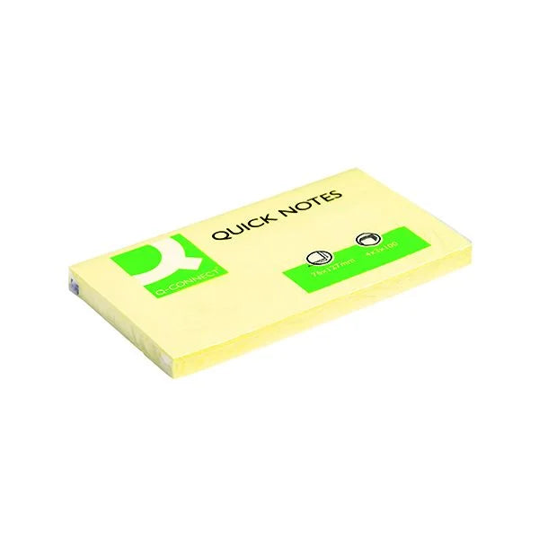 Q-CONNECT QUICK NOTES YELLOW 76 X 127MM (Pack of 12)