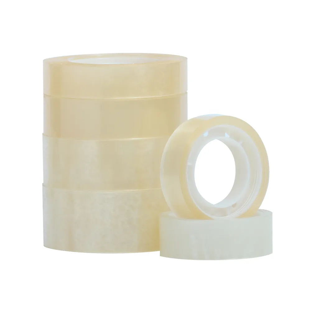 Q-CONNECT EASY TEAR POLYPROPYLENE TAPE 19MM X 33M 1 INCH CORE CLEAR (Pack of 8)