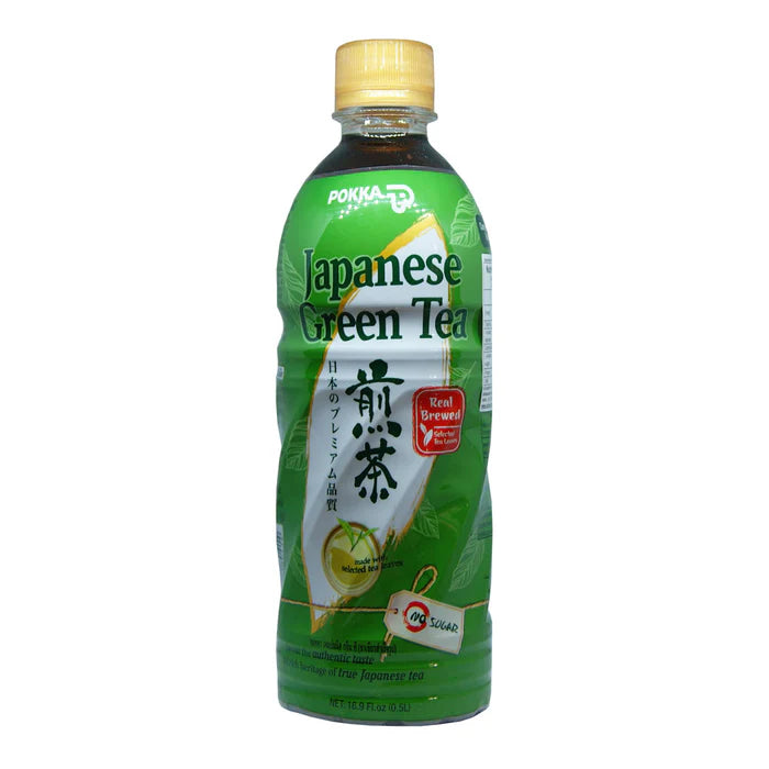 POKKA JAPANESE GREEN TEA BOTTLES NO SUGAR (500ml) x 24