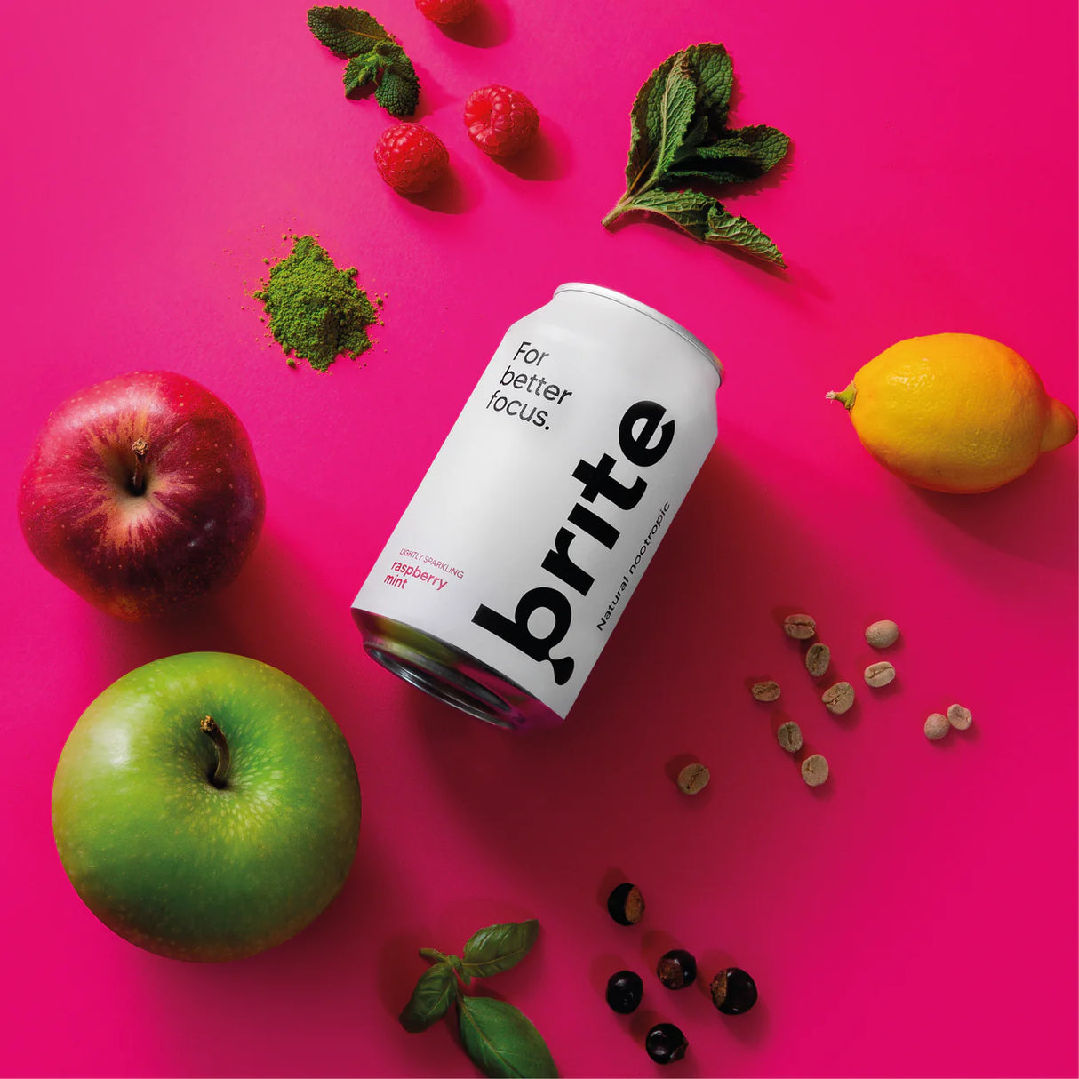 BRITE RASPBERRY MINT CANS (330ml) x 24