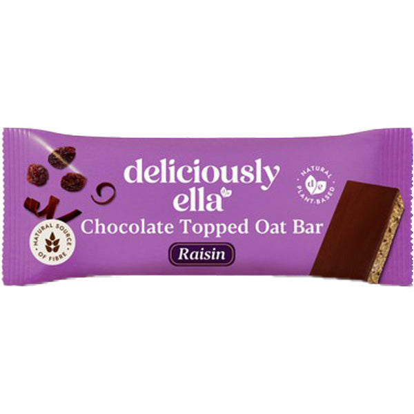 DELICIOUSLY ELLA - TOPPED OAT BARS - RAISIN CHOC (50g) x 12