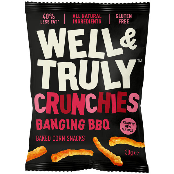 WELL & TRULY CRUNCHIES - BANGING BBQ (30g) x 10