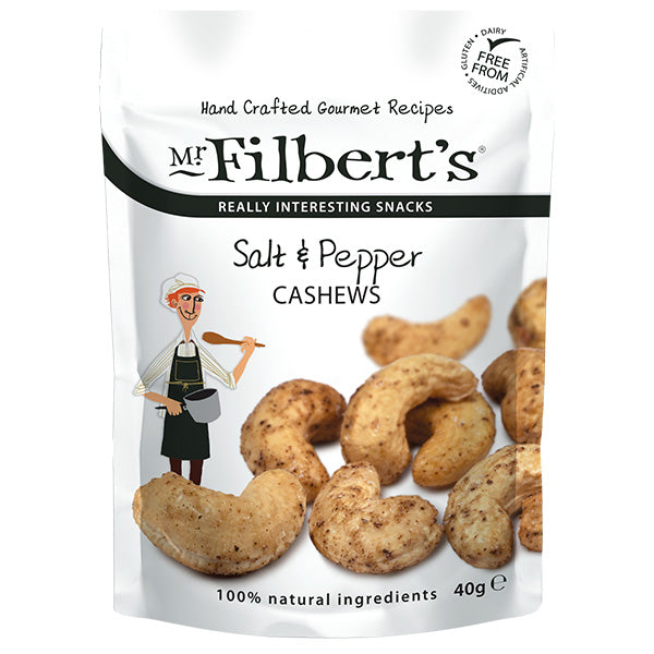 MR FILBERTS SALT & PEPPER CASHEWS (40g) x 20