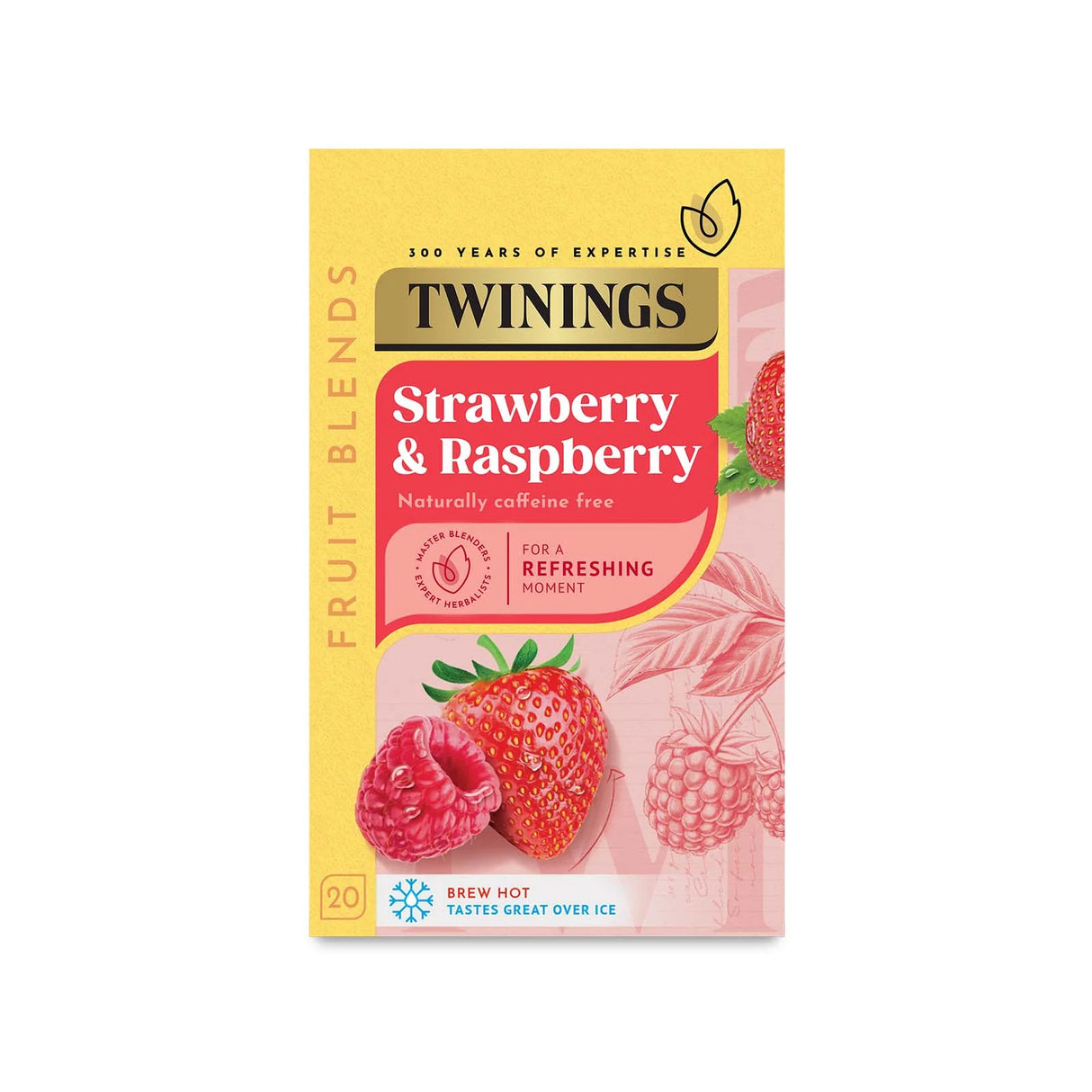 TWININGS STRAWBERRY & RASPBERRY TEA BAGS (20 Pack)