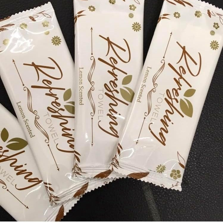 LEMON FRESH WET HAND WIPES TOWELS INDIVIDUALLY WRAPPED (Pack of 1000)