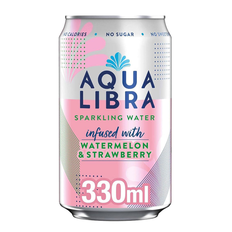 AQUA LIBRA WATERMELON & STRAWBERRY CANS (330ml) x 24
