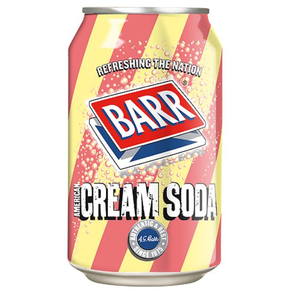 BARR AMERICAN CREAM SODA CANS (330ml) x 24