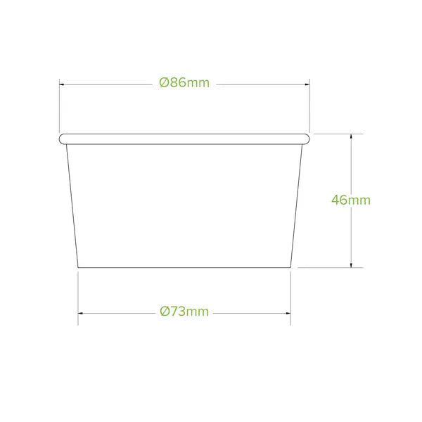 BIOPAK ICE CREAM POTS 150ml / 5oz KRAFT PLA-LINED x 1000