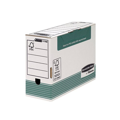 FELLOWES BANKERS BOX TRANSFER FILE 120MM FOOLSCAP GREEN (PAC