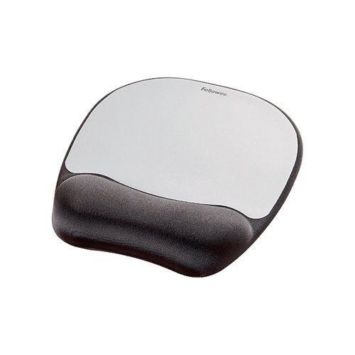FELLOWES MEMORY FOAM MOUSE PAD WITH WRIST SUPPORT BLACK/SILV