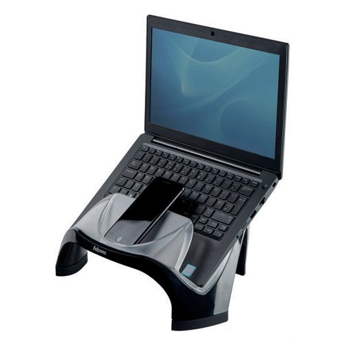 FELLOWES SMART SUITES LAPTOP RISER WITH USB HUB BLACK/CLEAR
