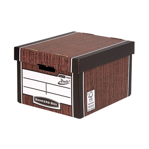 FELLOWES BANKERS BOX PREMIUM PRESTO WOODGRAIN (PACK OF 10) 7250501