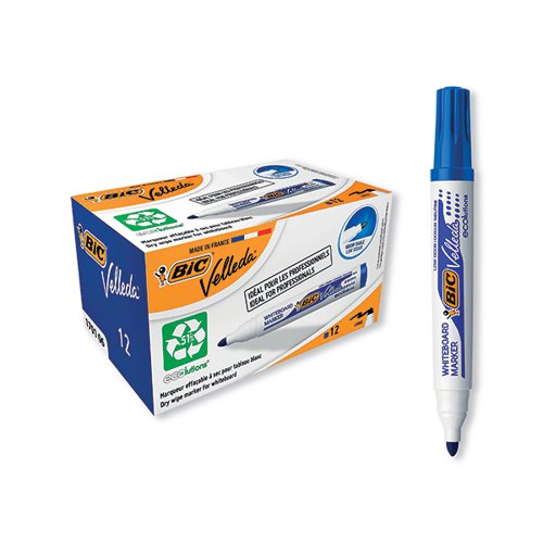 BIC VELLEDA 1701 WHITEBOARD MARKER BLUE (PACK OF 12) 904938