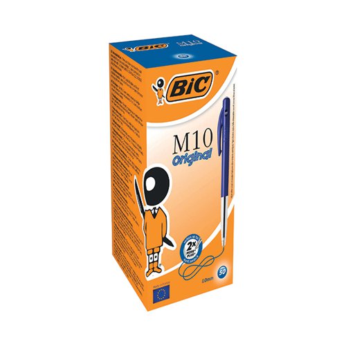 BIC M10 CLIC RETRACTABLE BALLPOINT PEN MEDIUM BLUE PACK OF 5