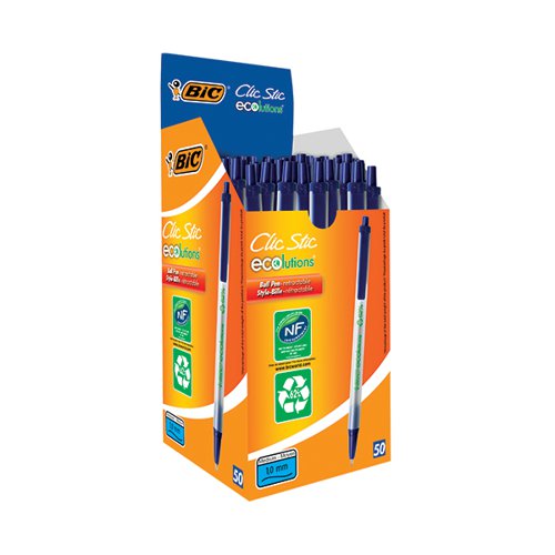 BIC ECOLUTIONS CLIC STICK BLUE (PACK OF 50) 8806892