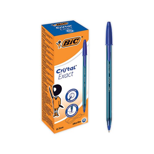 BIC CRISTAL BALLPOINT PENS ULTRA FINE 0.7MM BLUE (20 PACK) 9