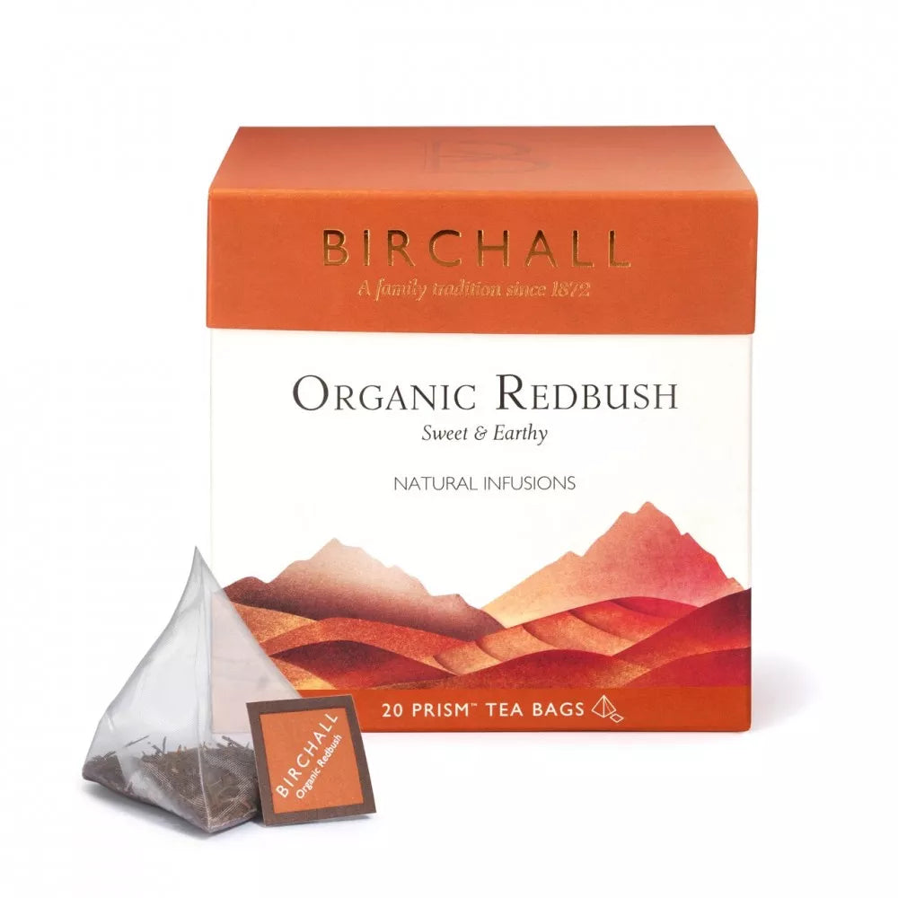 BIRCHALL REDBUSH TAG & ENVELOPE PRISM TEA BAGS (20 bags)