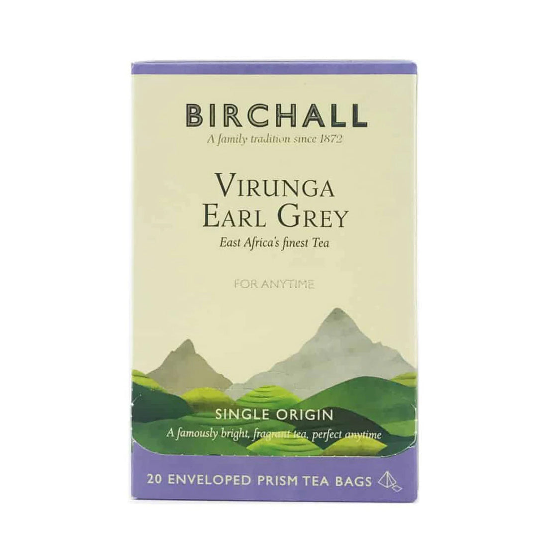 BIRCHALL TEA VIRUNGA EARL GREY ENVELOPED PRISM TEA BAGS X 20