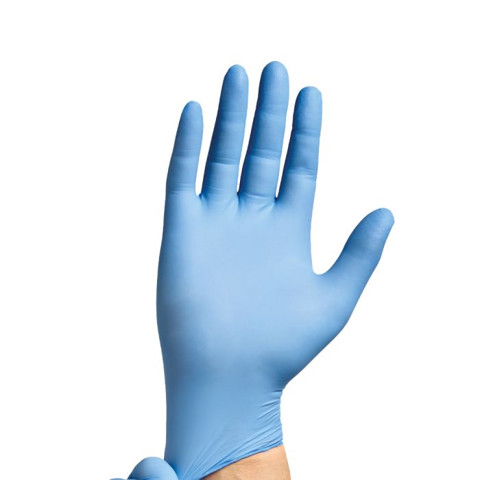 DISPOSABLE BLUE NITRILE POWDER FREE GLOVES LARGE x 100