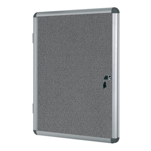 BI-OFFICE ENCLORE FELT LOCKABLE GLAZED CASE ALUMINIUM FRAME
