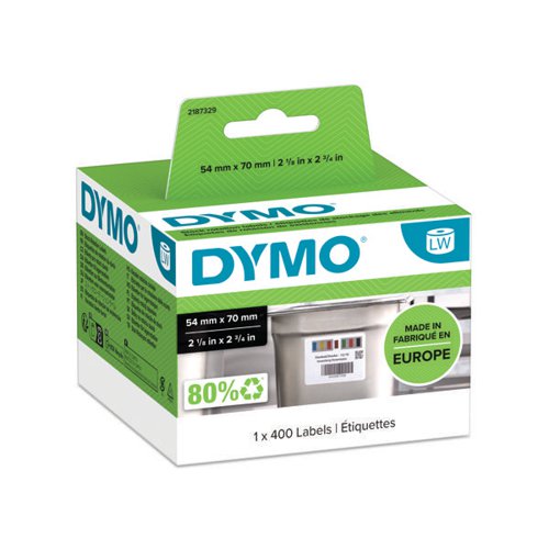 DYMO LABELWRITER STOCK ROTATION LABELS 54X70MM EASY-PEEL 400