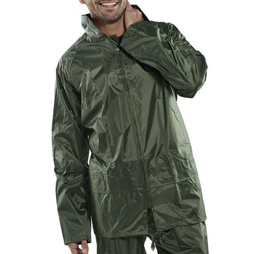 BEESWIFT NYLON B-DRI WEATHER PROOF JACKET OLIVE GREEN L NBDJ