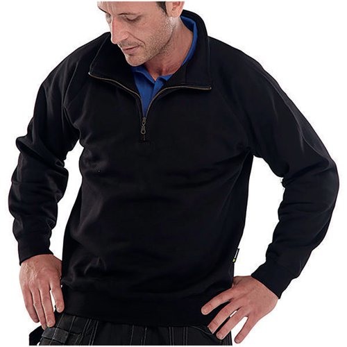BEESWIFT QUARTER ZIP SWEATSHIRT BLACK 3XL CLQZSSBL3XL
