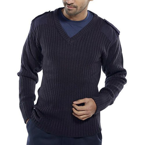 BEESWIFT ACRYLIC MOD V-NECK SWEATER BLACK 2XL AMODVN2XL
