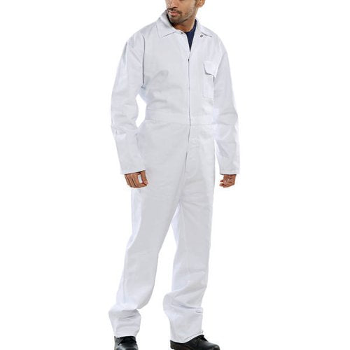 BEESWIFT CLICK BOILERSUIT COTTON DRILL WHITE 48 CDBSW48
