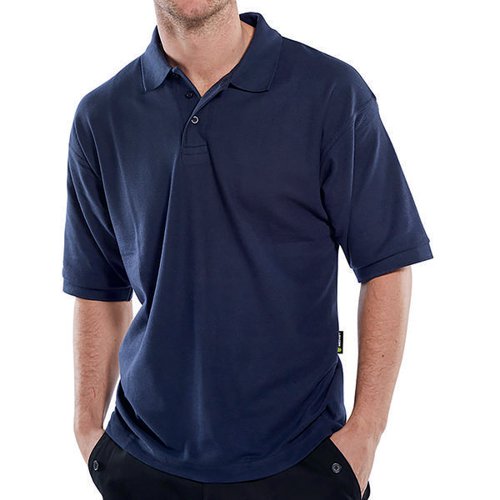 BEESWIFT CLICK SHORT SLEEVE POLO SHIRT NAVY BLUE LARGE CLPKS