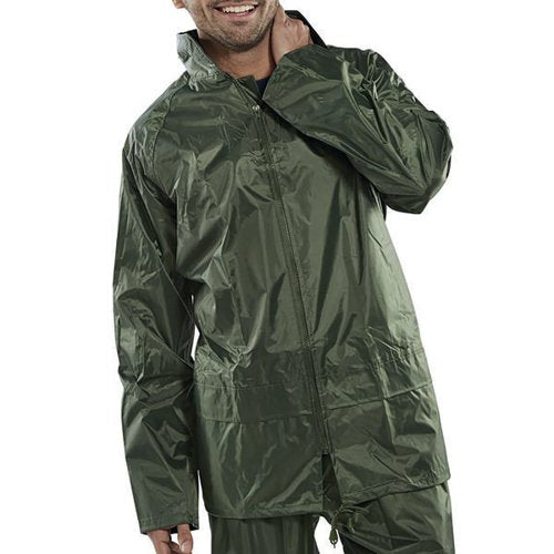 BEESWIFT NYLON B-DRI WEATHER PROOF JACKET OLIVE GREEN 2XL NB