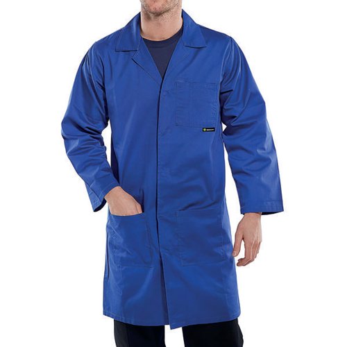 BEESWIFT CLICK POLYCOTTON WAREHOUSE COAT ROYAL BLUE SIZE 40