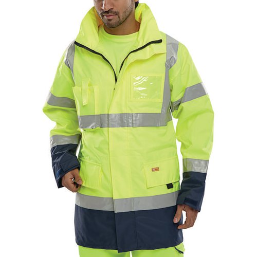BEESWIFT HIGH VISIBILITY TRAFFIC JACKET SYELLOW/NAVY 3XL BD1