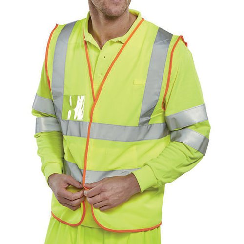 BEESWIFT BSAFE MULTIPURPOSE HI VIS VEST SATURN YELLOW LARGE