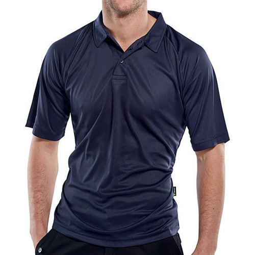 BEESWIFT B-COOL SHORT SLEEVE POLO SHIRT NAVY SIZE MEDIUM BCP