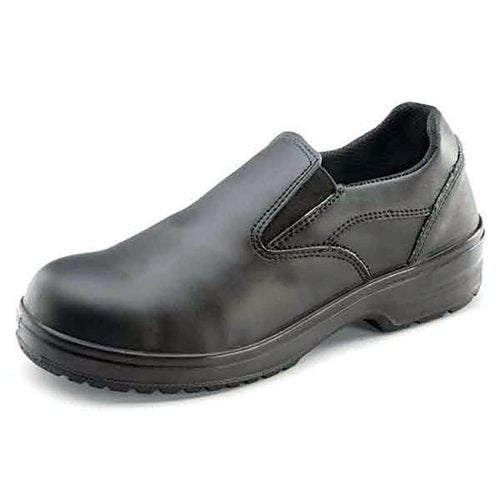 BEESWIFT LADIES DUAL DENSITY PU S1 SLIP ON SHOE 1PR BLACK 5