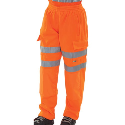 BEESWIFT HIGH VISIBILITY FLEECE JOGGING BOTTOMS ORANGE M BSJ