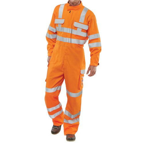 BEESWIFT B-CLICK ARC FLASH COMPLIANT GO/RT COVERALL ORANGE 5