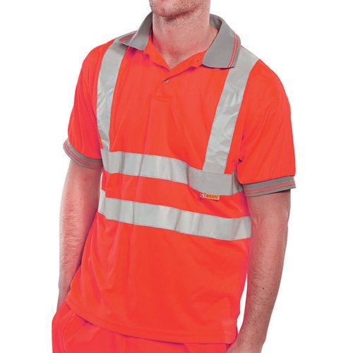 BEESWIFT HIGH VISIBILITY SHORT SLEEVE POLO SHIRT RED XL BPKS