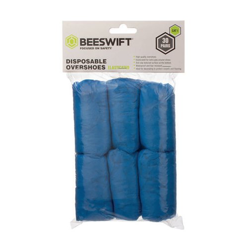 BEESWIFT DISPOSABLE OVERSHOES BLUE ONE SIZE (PACK OF 30) PAI