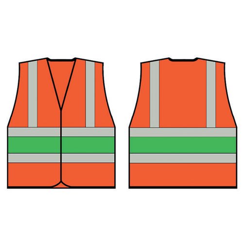 BEESWIFT HIGH VISIBILITY VEST ORANGE/GREEN L HVVA2GL
