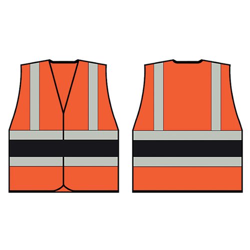 BEESWIFT HIGH VISIBILITY VEST ORANGE/BLACK L HVVA2BLL