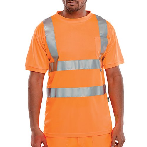 BEESWIFT CREW NECK HIGH VISIBILITY T-SHIRT ORANGE S BSCNTSEN
