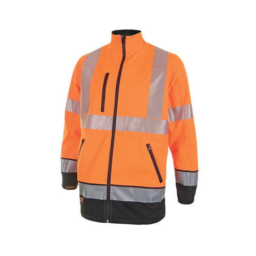 BEESWIFT HIGH VISIBILITY TWO TONE SOFTSHELL JACKET ORANGE AN