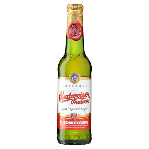 BUDWEISER BUDVAR LAGER - GLASS BOTTLES (330ml) x 24