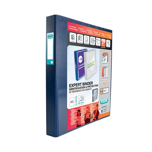 ELBA VISION 30MM 4D-RING BINDER UPRIGHT A3 BLUE 400009731