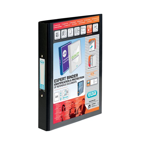 ELBA VISION 25MM 2 O-RING PRESENTATION BINDER A4 BLACK 10008
